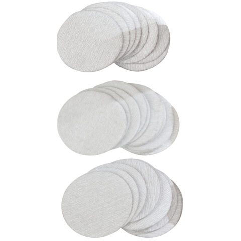 75mm (3") Sandpaper Discs, 320, 400 & 600 Grades (10 of each Grade per Pack)