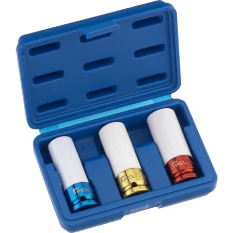 3 Piece Alloy Wheel, Deep Impact Socket Set, 1/2" Drive