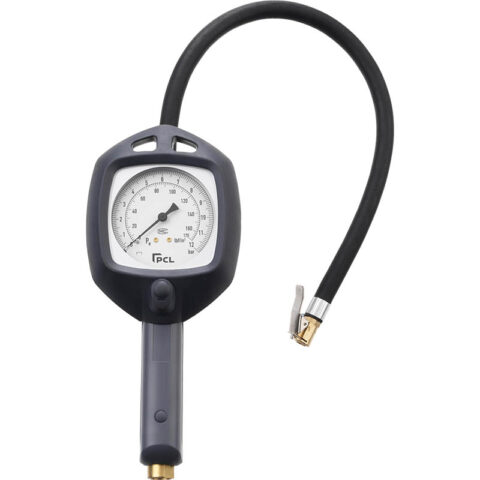 Dial Gauge Inflator, 0-170 psi & 0-12 bar, 0.5m Hose Euro Connector