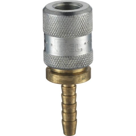 12V1 Screw-On Tyre Valve Connector, 6.35mm (1/4) i/d Hose Tailpiece, Open End (Carton)