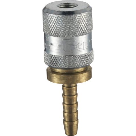 8V1 Screw-On Tyre Valve Connector, 6.35mm (1/4) i/d Hose Tailpiece, Open End (Carton)
