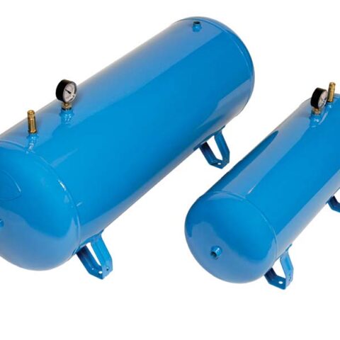 Horizontal Air Receiver 11 Bar - Painted Blue Fittings Kit Included