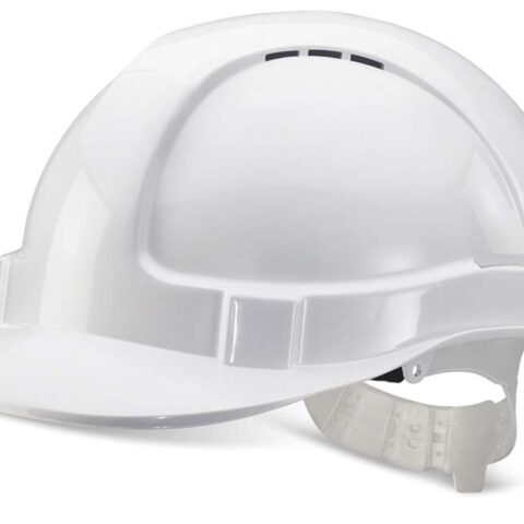 Economy Vented Safety Helmet - White/Yellow