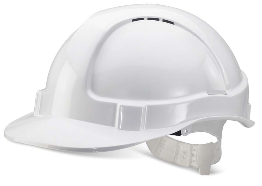 Economy Vented Safety Helmet - White/Yellow