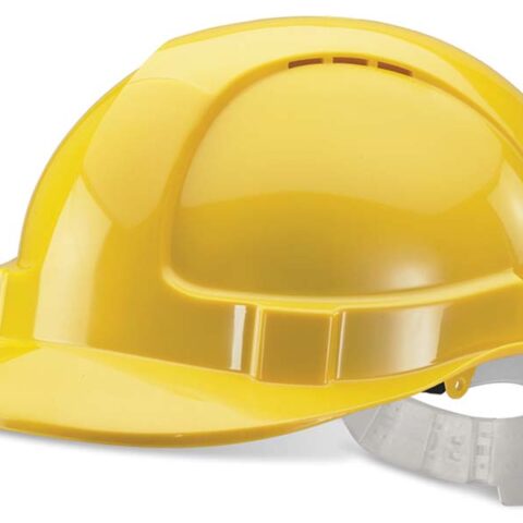 Economy Vented Safety Helmet - White/Yellow