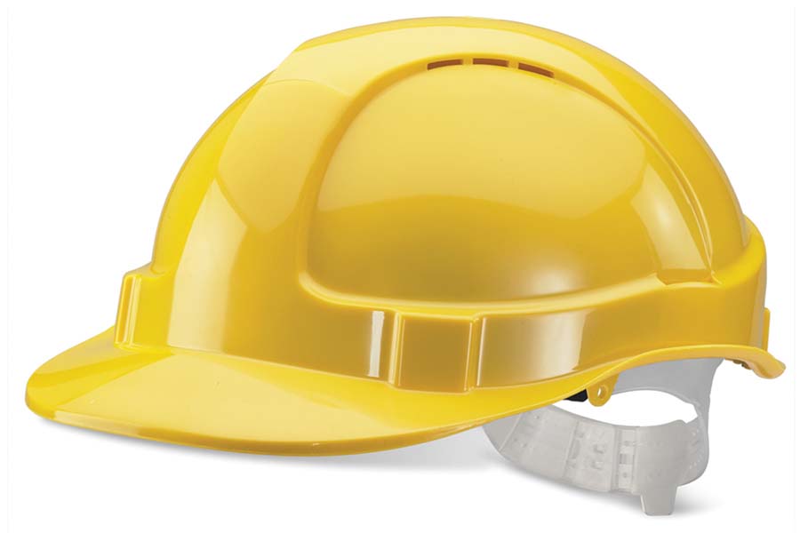 Economy Vented Safety Helmet - White/Yellow