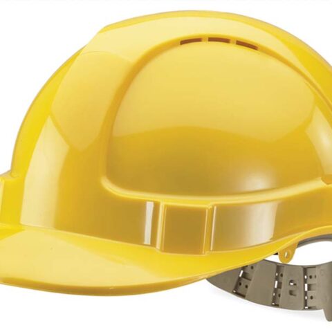 Premium Vented Safety Helmet - White/Yellow