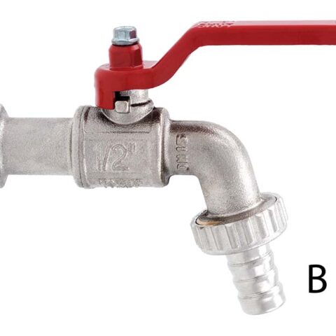 Bibcock with Steel Handle - BSPP Male / Hosetail