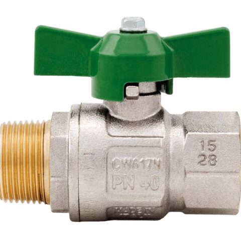 GREEN Full Flow T Handle BSPT Male / BSPP Female