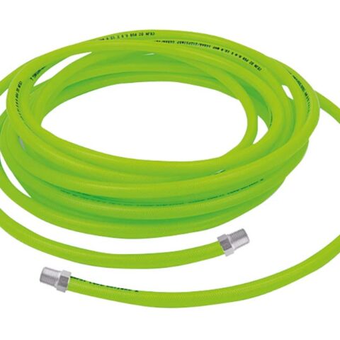 Straight Braided Hi-Vis Ester-based PUR hose with 1/4" BSPT Fittings - 10 Metre Coils
