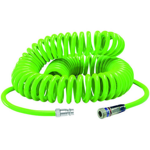 Spiral Hose Kits with BSPT Male Coupling Green Hi-Vis 41 mm Mandrel Size