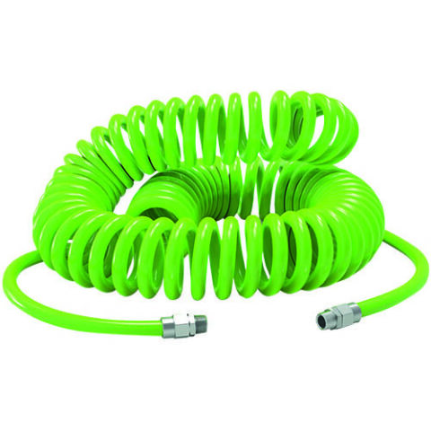 Spiral Hose Kits with BSPT Male Coupling Green Hi-Vis 32 mm Mandrel Size
