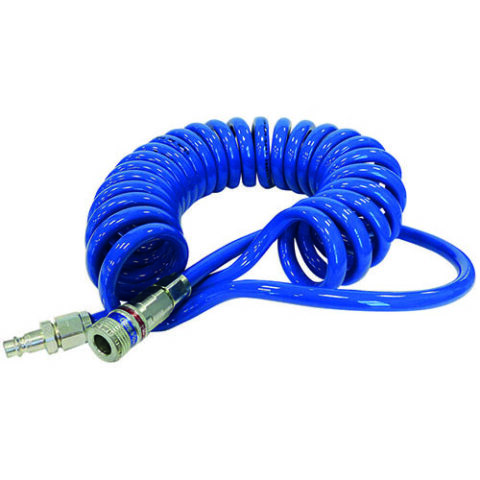 Spiral Hose Kits with 320 Series eSafe Coupling and Nipple – Blue PUR 41 mm Mandrel Size