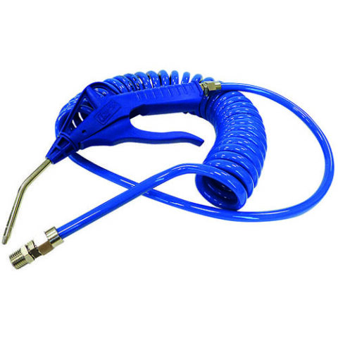 Spiral Hose Kits with Blow Gun – Blue PUR 32 mm Mandrel Size