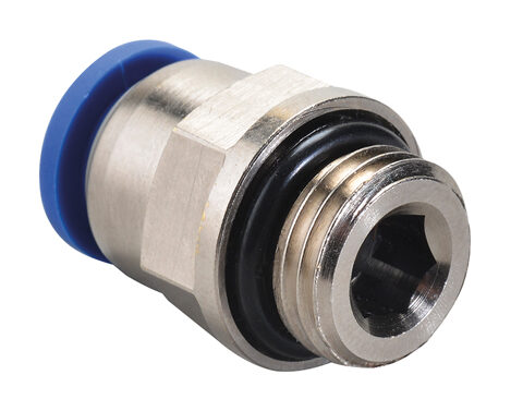 Black Straight Male Thread With O-Ring CDMPC16G04