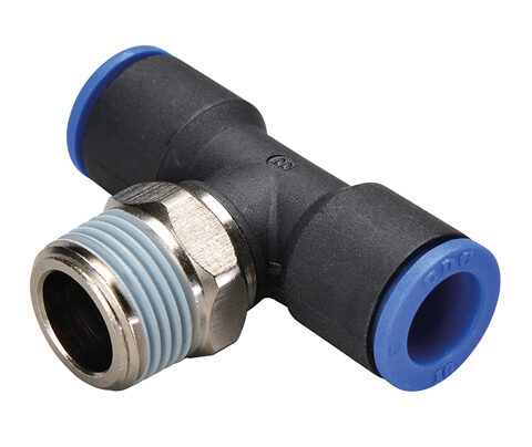 Black Swivel Branch Tee Male Thread CDMPT1203
