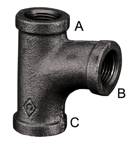 CRANE Pitcher Tee Reducing On Branch BSPT Black
