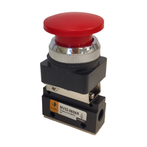 Palm Button Spring Return Valve