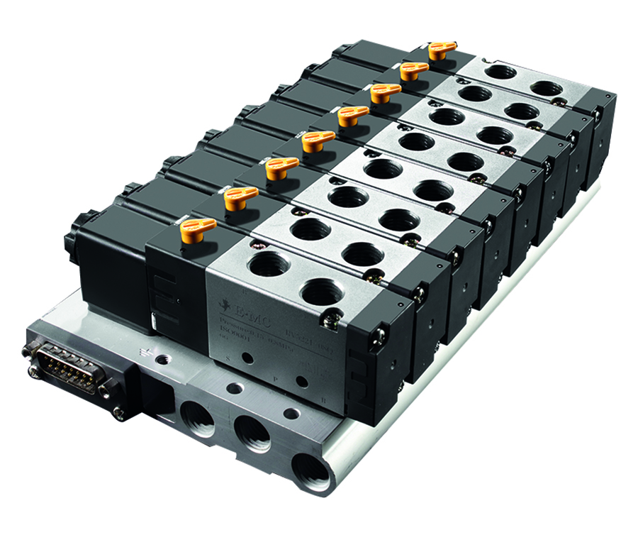 SR Series Integrated Manifold (Plug-In Type) C/W 5/2 Sol/Spring Valves EM-S2R4S-08E4
