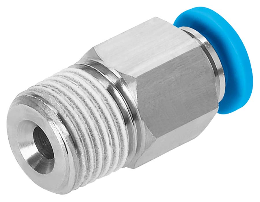 QS Straight BSPT Male with External Hex (Sold in Qtys of 10)