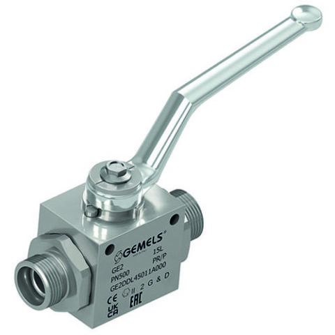 Gemels 2-Way Carbon Steel Ball Valve Heavy Series - Metric Male