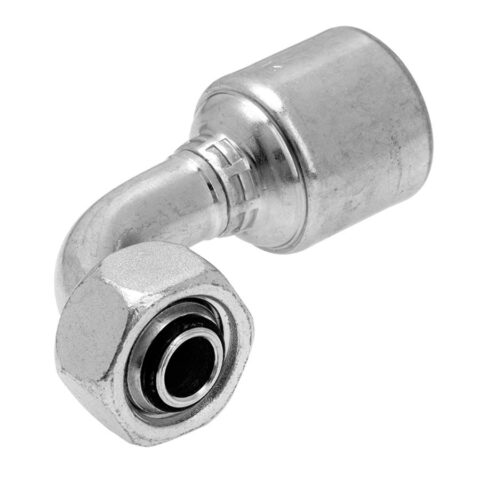 90 deg Swept Elbow - BSPP Female Swivel with O-Ring Seal