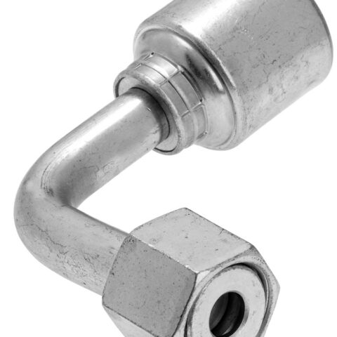 90 deg Swept Elbow Flat Faced - Female SAE Flat Faced O-Ring Swivel