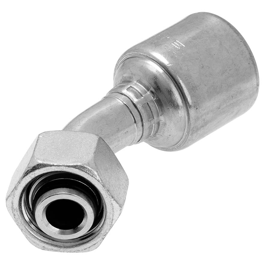 45 deg Swept Elbow 24 deg Cone - Metric Female