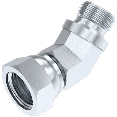 Compact Forged 45 deg Elbow - BSPP Male / BSPP Swivel Female