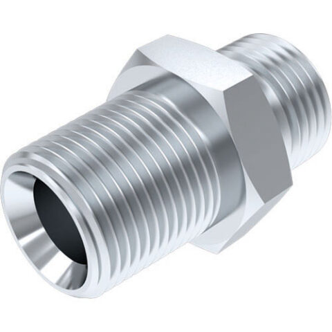 Straight Adaptor - BSPP Male 60 deg Cone / NPTF Male