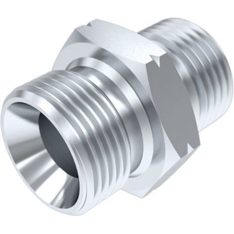 Straight Adaptor - Metric Male 60 deg Cone / BSPP Male 60 deg Cone