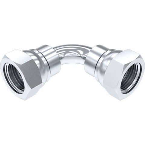 Swept Elbow 90 deg - BSPP Female / BSPP Swivel Female