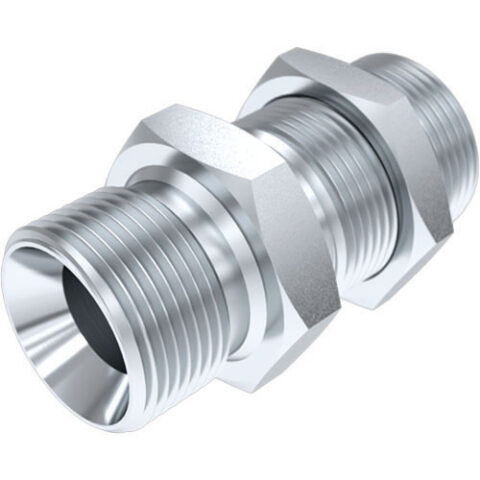 Straight Adaptor BSPP Male 60 deg Cone Bulkhead
