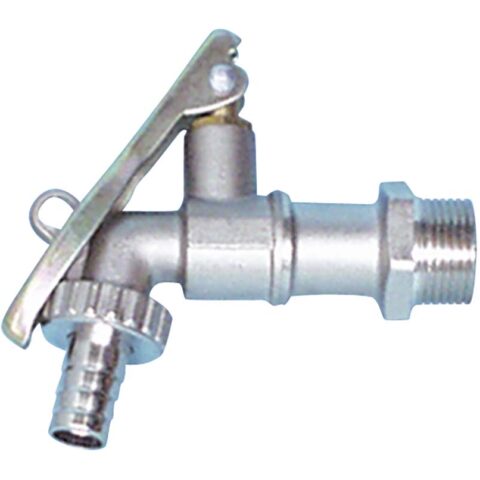 Nickel Plated Brass Drum Tap - Padlock In Closed Position