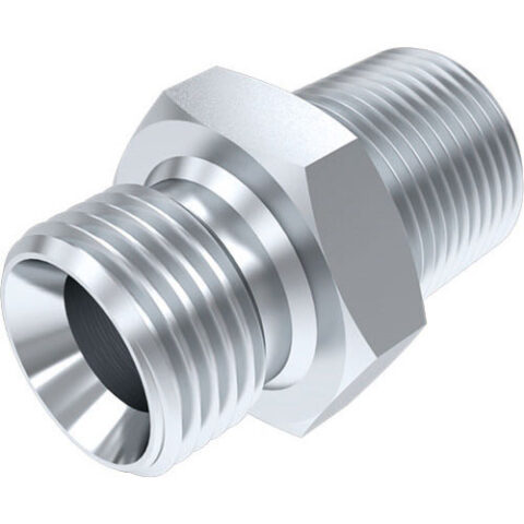 Straight Adaptor - BSPP Male 60 deg Cone / BSPT Male