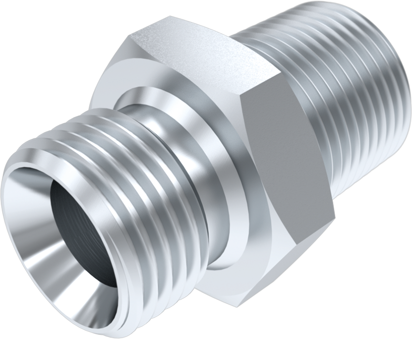 Straight Adaptor - BSPP Male 60 deg Cone / BSPT Male