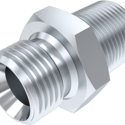 Straight Adaptor - BSPP Male 60 deg Cone / BSPT Male