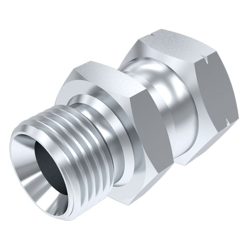 Straight Adaptor - BSPP Male 60 deg Cone / Metric Swivel Female
