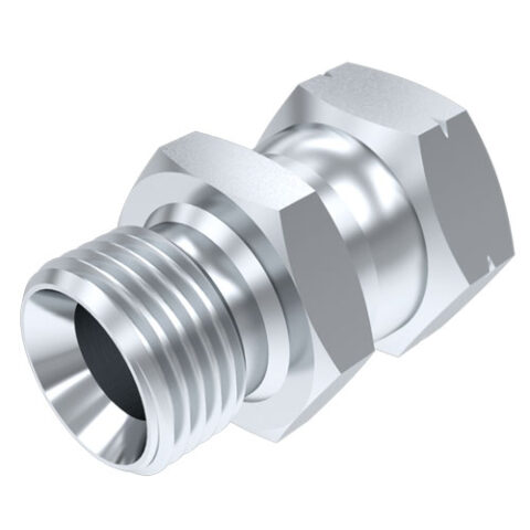 Straight Adaptor - BSPP Male 60 deg Cone / Metric Swivel Female