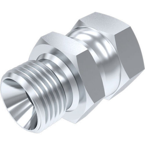 Straight Adaptor - BSPP Male 60 deg Cone /  BSPP Swivel Female