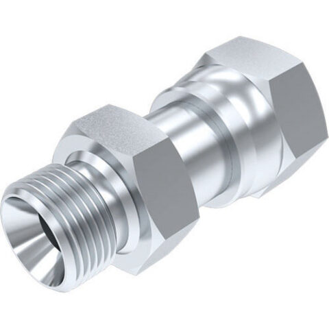 Straight Adaptor - BSPP Male 60 deg Cone / ORFS Swivel Female