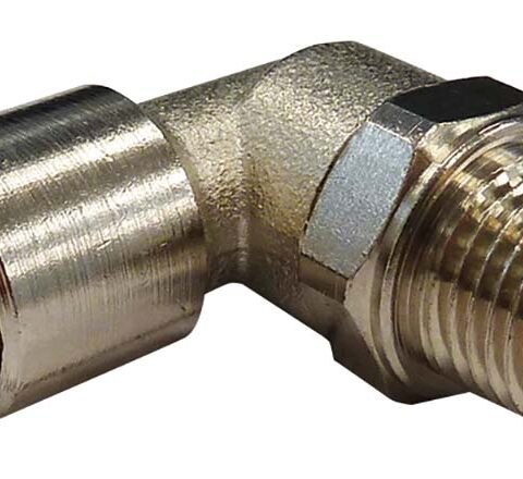 Push-In 90 deg Swivel Elbow - Nickel Plated Brass