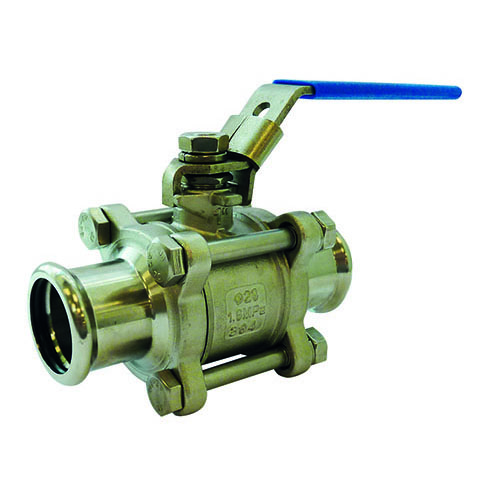 3 Piece Lever Water Ball Valves - Blue Handle