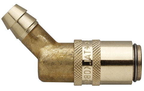 45 deg Hose Barb - European Profile - Valved