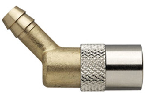 45 deg Hose Barb - Valved