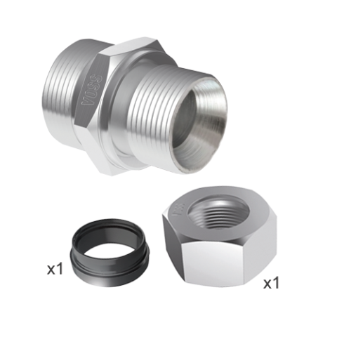 Stud Coupling Form B Complete BSPP Male 60 deg Cone