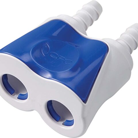 White - Dual Body - Valved PLC Hose Barb