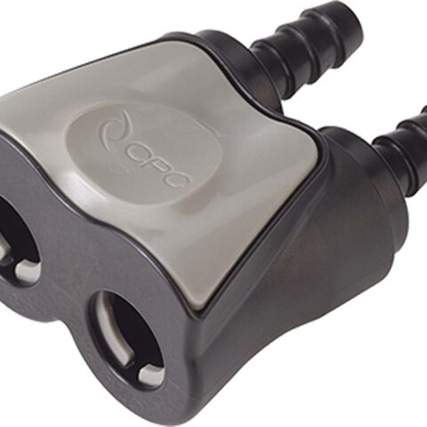 Black - Dual Body - Valved PLC Hose Barb