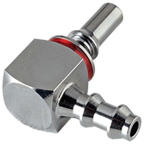 Hose Barb - Valved Elbow Coupling Insert Red