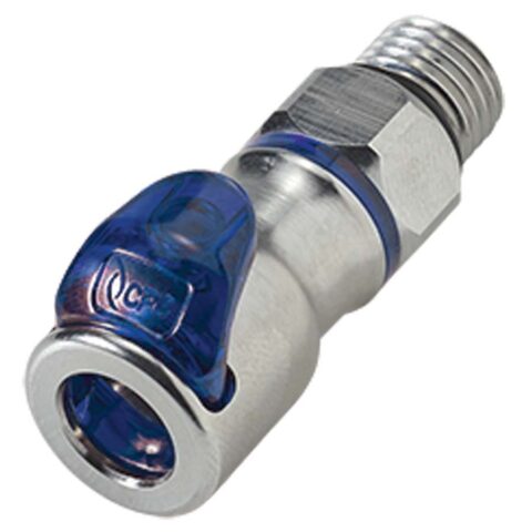 In-Line Male Thread - Valved Swivel Body Red